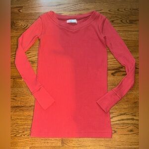 FP Beach Ribbed Burnt Orange Long Sleeve Tunic